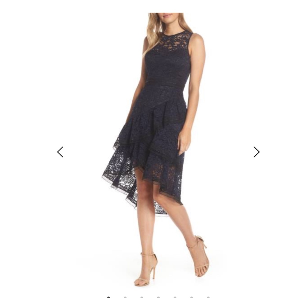 Eliza J navy lace & ruffled dress size 4